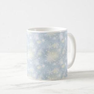 Taza De Café navidades, diseño, blanco, copos de nieve, claro,
