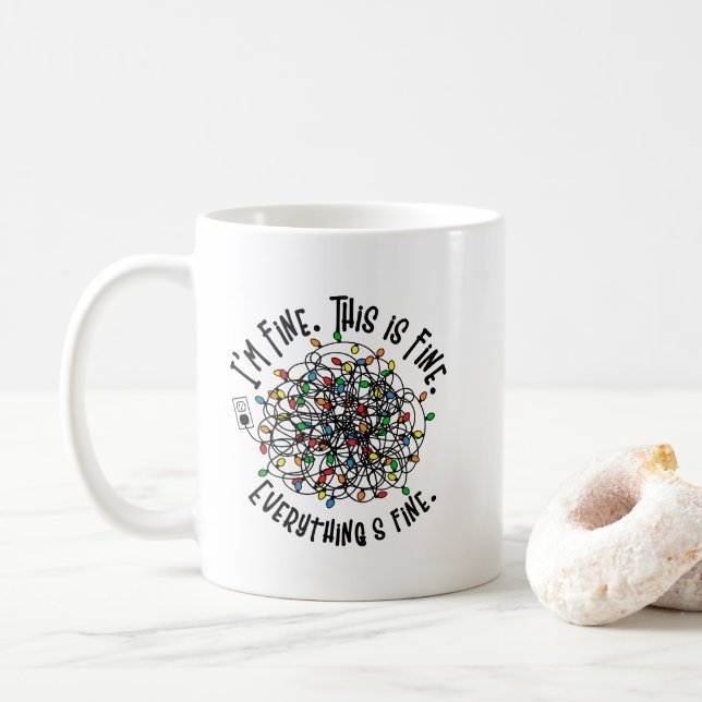 Taza De Café Navidades divertidos alumbran a Navidades irónicos (Con donut)