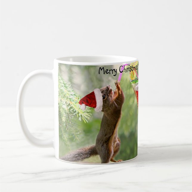 Taza De Café Navidades divertidos, amigos ardilla, ¡Mug persona (Izquierda)