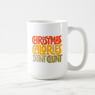 Taza De Café Navidades divertidos calorías no cuentan el diseño