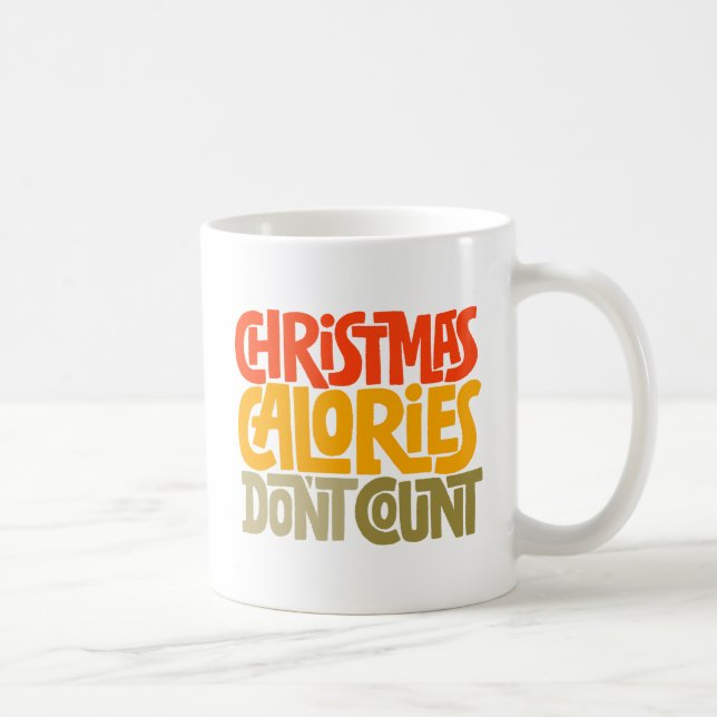 Taza De Café Navidades divertidos calorías no cuentan el diseño (Derecha)