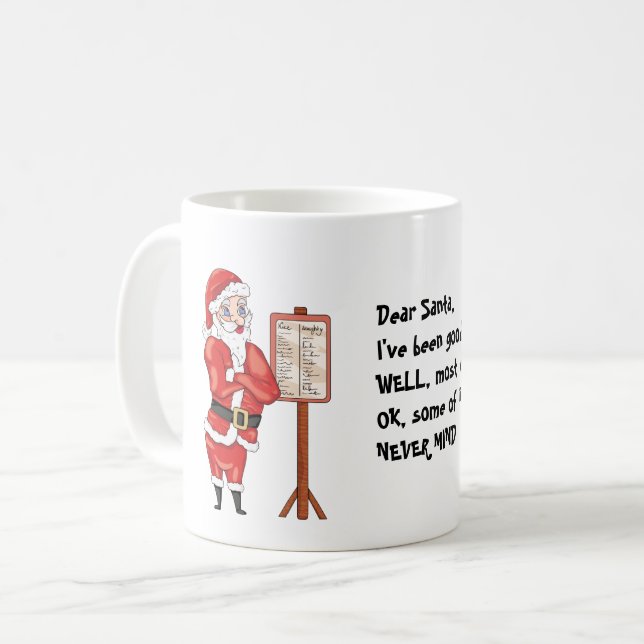 Taza De Café Navidades divertidos citan a Santa Mug (Anverso izquierdo)