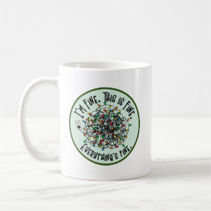 Taza De Café Navidades divertidos citan luces enturbiadas Estoy
