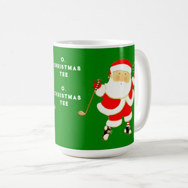 Taza De Café Navidades divertidos de golf (Anverso derecho)