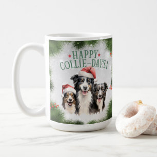 Taza De Café Navidades divertidos de la frontera Collie Coffee 