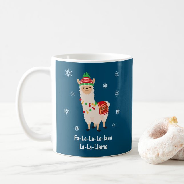 Taza De Café Navidades divertidos de Llama Pun (Con donut)