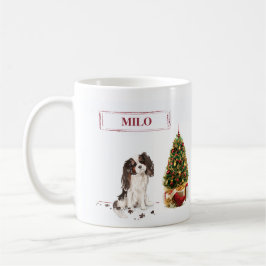 Taza De Café Navidades divertidos de Tri-Color King Charles Spa