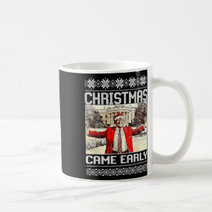 Taza De Café Navidades divertidos de Trump llegaron a comienzos