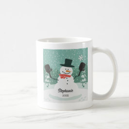 Taza De Café Navidades divertidos de voleibol Snowman personali