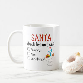 Taza De Café Navidades divertidos Mug Santa lista traviesa y ag