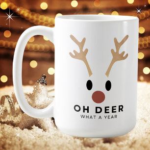 Taza De Café Navidades divertidos Oh Deer What a Year