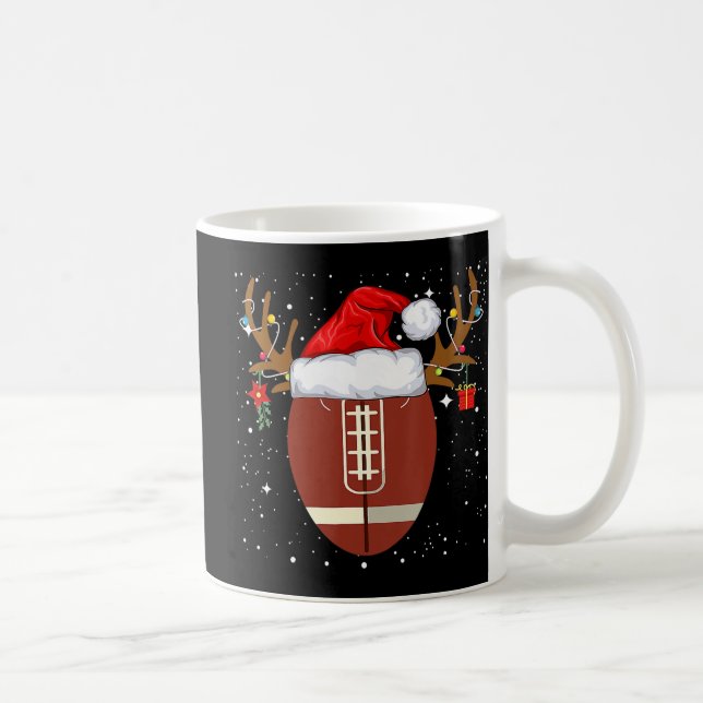 Taza De Café Navidades divertidos pelota de fútbol Santa Hat Re (Derecha)