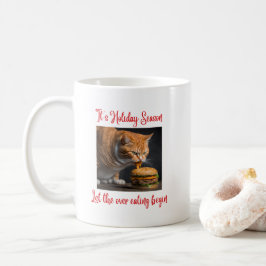 Taza De Café Navidades divertidos que comen una hamburguesa de
