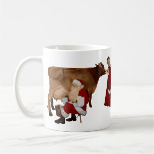 Taza De Café navidades divertidos santa mrs claus cow