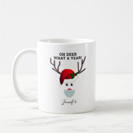 Taza De Café Navidades divertidos se enfrentan a renos mascarad
