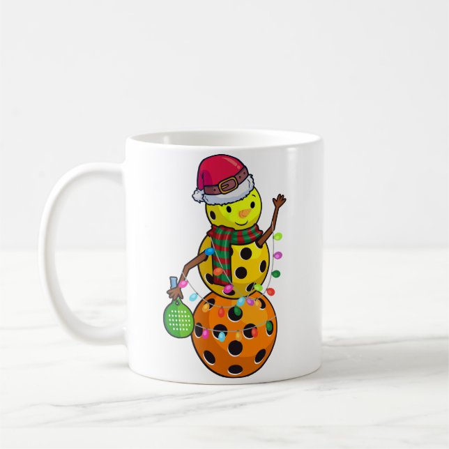 Taza De Café Navidades divertidos Showman Pickleball Gift (Izquierda)