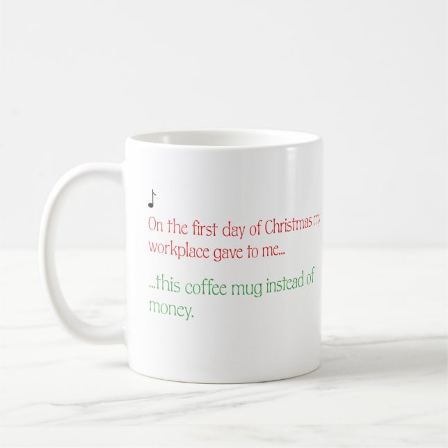 Taza De Café Navidades divertidos y burlones para los empleados (Izquierda)