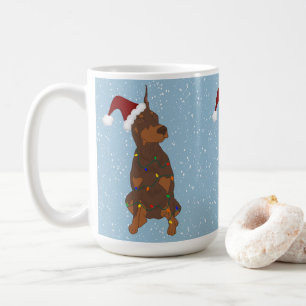 Taza De Café Navidades Doberman Pinscher
