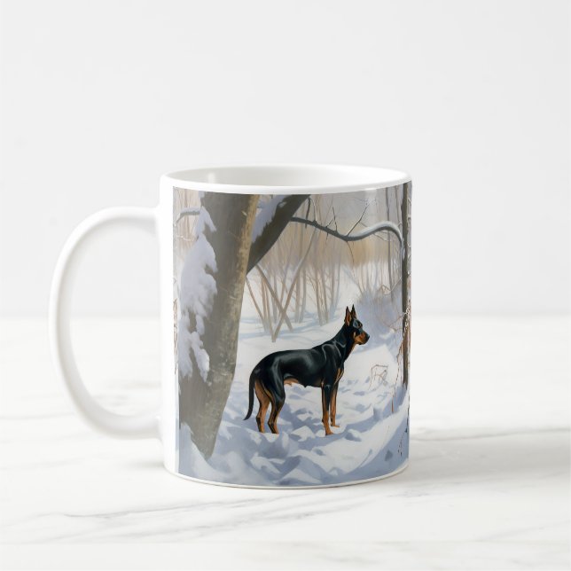 Taza De Café Navidades Doberman Pinscher Let It Snow (Izquierda)