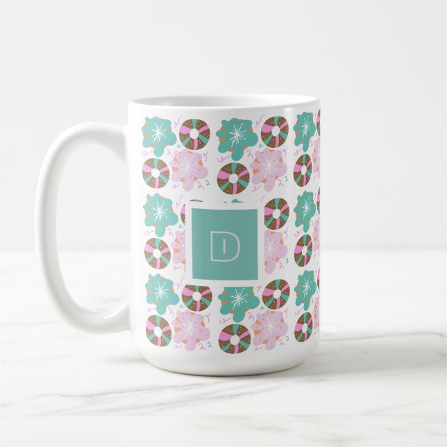 Taza De Café Navidades Donuts congelados Doodles rosados Inicia (Izquierda)