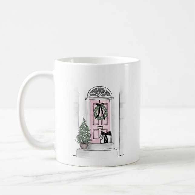 Taza De Café Navidades Door Mug (Izquierda)