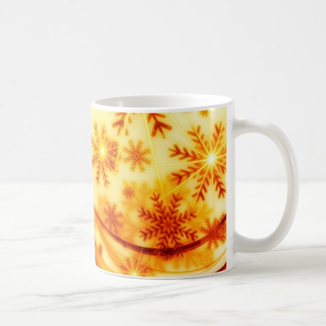 Taza De Café Navidades dorados copos de nieve (Derecha)