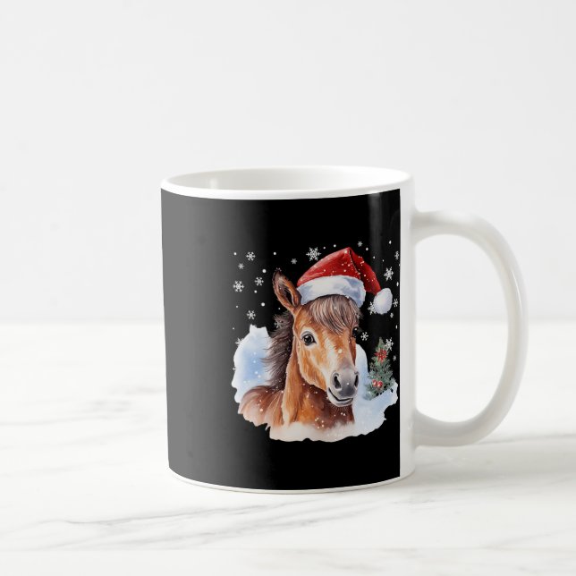 Taza De Café Navidades Ecuestres Caballos Santa Hat (Derecha)