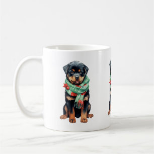 Taza De Café Navidades educados Rottweiler Mug - Amantes del pe
