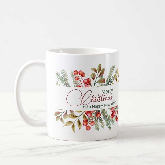 Taza De Café Navidades Elegante acuarela (Izquierda)