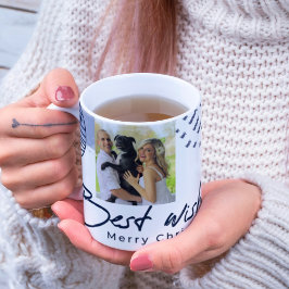 Taza De Café Navidades elegantes mezclados con foto personaliza