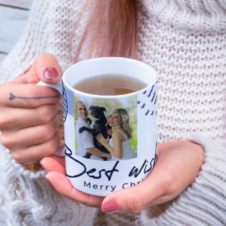 Taza De Café Navidades elegantes mezclados con foto personaliza