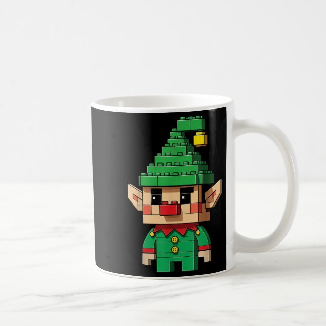 Taza De Café Navidades Elf Block Building Builder Brick Master (Derecha)