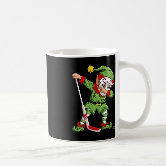 Taza De Café Navidades Elf Dabbing Jugador de Hockey sobre Hiel (Derecha)