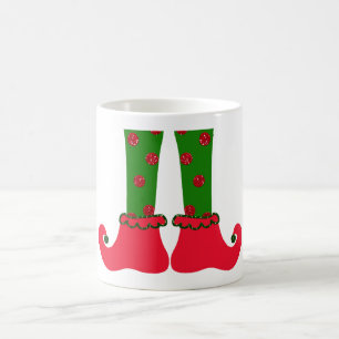 Taza De Café Navidades Elf Legs y Holly Mug