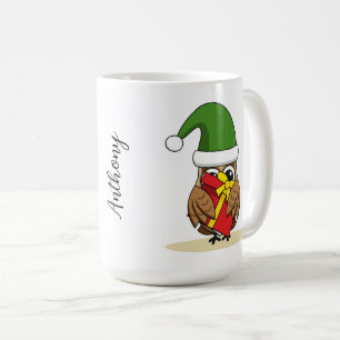 Taza De Café Navidades Elf Owl con presente