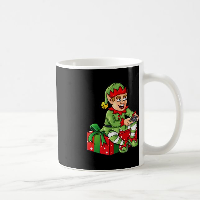 Taza De Café Navidades Elf Video Gamer Controller Niños Niños X (Derecha)