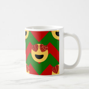 Taza De Café navidades emoji del ojo del corazón