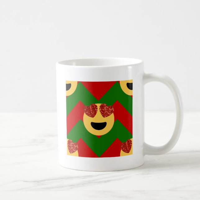 Taza De Café navidades emoji del ojo del corazón (Derecha)