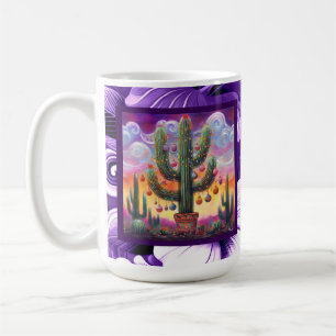 Taza De Café Navidades en el desierto Saguaro Cactus al suroest