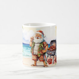 Taza De Café Navidades en julio con Santa en la playa