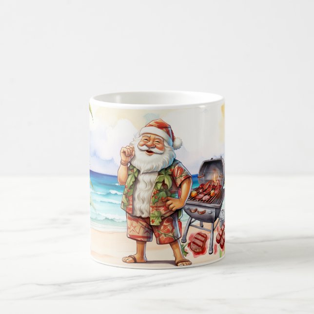 Taza De Café Navidades en julio con Santa en la playa (Centro)