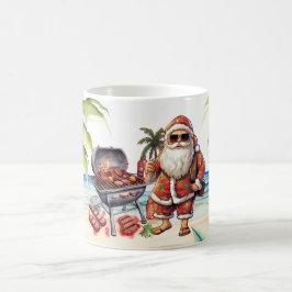 Taza De Café Navidades en julio con Santa en la playa