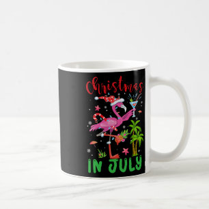 Taza De Café Navidades En Julio Flamingo Santa Summer Xmas Muje