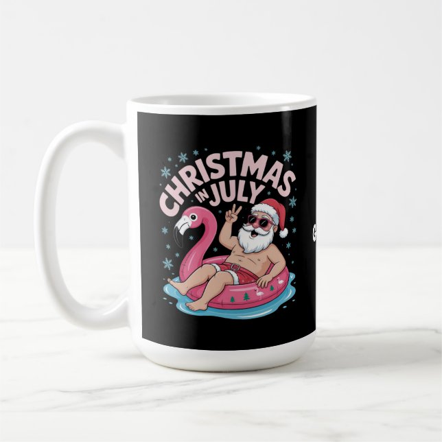 Taza De Café Navidades en julio Navidad divertida en Santa Flam (Izquierda)
