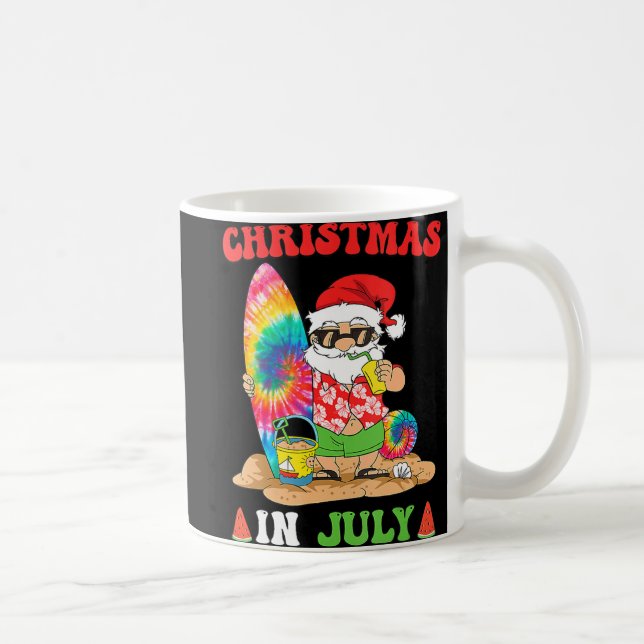 Taza De Café Navidades En Julio Surfin De Surf De Verano De San (Derecha)