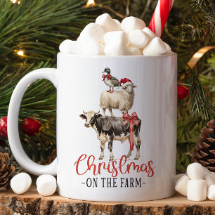 Taza De Café Navidades en la granja de animales Barnyard