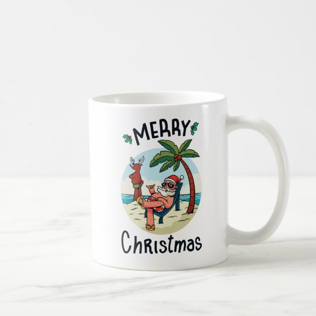 Taza De Café Navidades en la tarjeta postal de los Pegatinas de