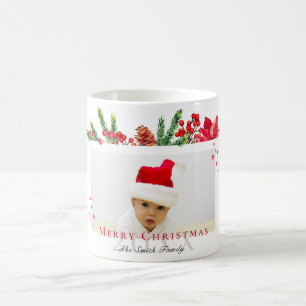 Taza De Café Navidades encantadores encuadran foto personalizad