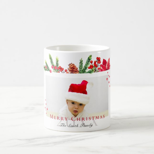 Taza De Café Navidades encantadores encuadran foto personalizad (Centro)