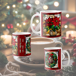 Taza De Café Navidades envueltos Cachorro Faux Vidrio Manchado